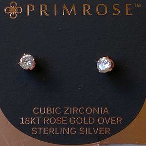 Primrose 18Kt Rose Gold Cubic Zirconia Earrings